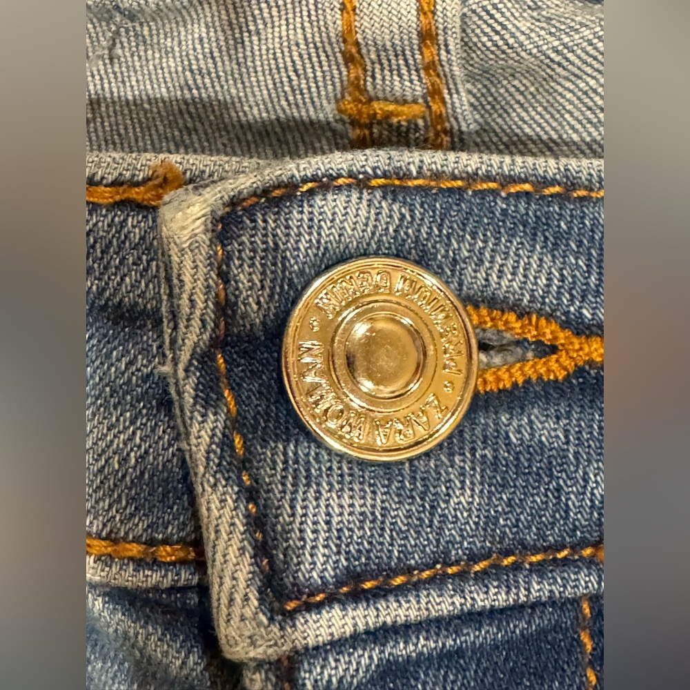 Zara Women Premium Denim: Floral Embroidered Skinny Distressed Jeans Size 4/27L - Picture 11 of 13